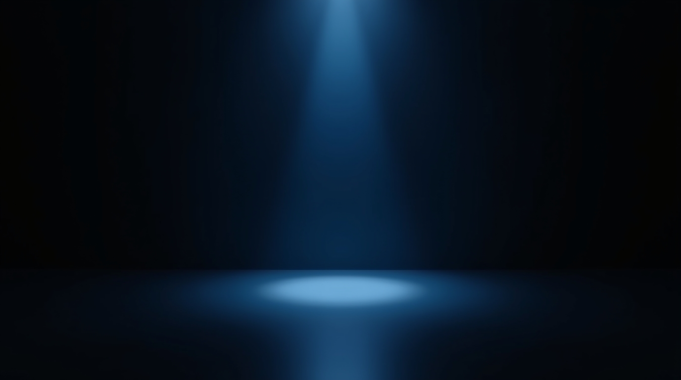 Blue spotlight illuminating a single point symbolizing focused attention as a valuable asset.