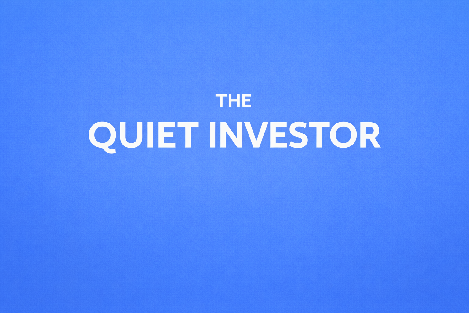 Minimalist blue cover image for The Quiet Investor series with white text reading ‘I Don’t Pick Stocks. I Pick Systems.’ and a simple systems diagram icon.