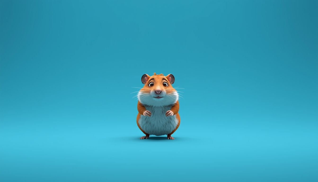 3D animated hamster on blue background symbolizing endless effort and shifting goals