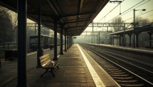 Empty train platform after departure, reflecting the quiet moment of choosing a new path once the old one no longer offers protection.