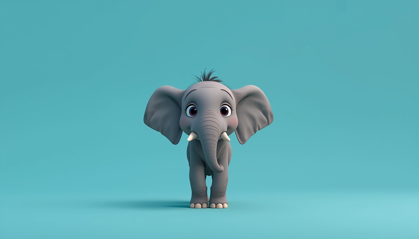 3D animated elephant calf on teal background symbolizing layered responsibility